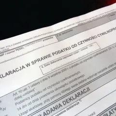 Deklaracja PCC3 dotycząca podatku od czynności cywilnoprawnych. Wypełniony formularz podatkowy.