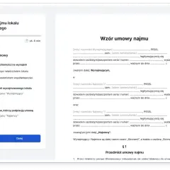 Formularz umowy najmu lokalu mieszkalnego, gdzie można określić dane wynajmującego i najemcy.