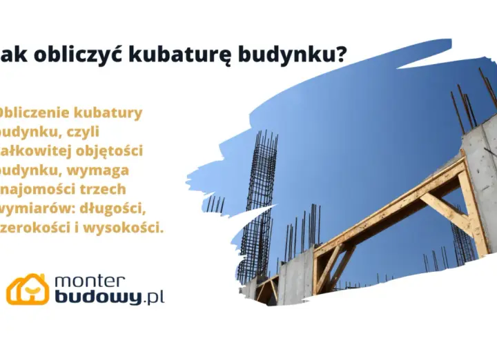 Obliczanie kubatury budynku wymaga znajomości jego wymiarów. Widoczna konstrukcja betonowa i drewniana zapowiada budowę.