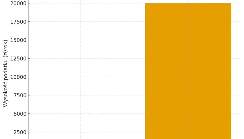 Porównanie podatku od nieruchomości (200 zł) i podatku katastralnego (20 000 zł) dla mieszkania wartego 1 mln zł.